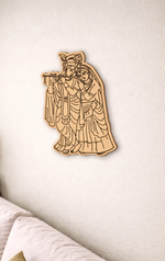 MDF DIY  decorative wall art of a radha krishna on a plain wall