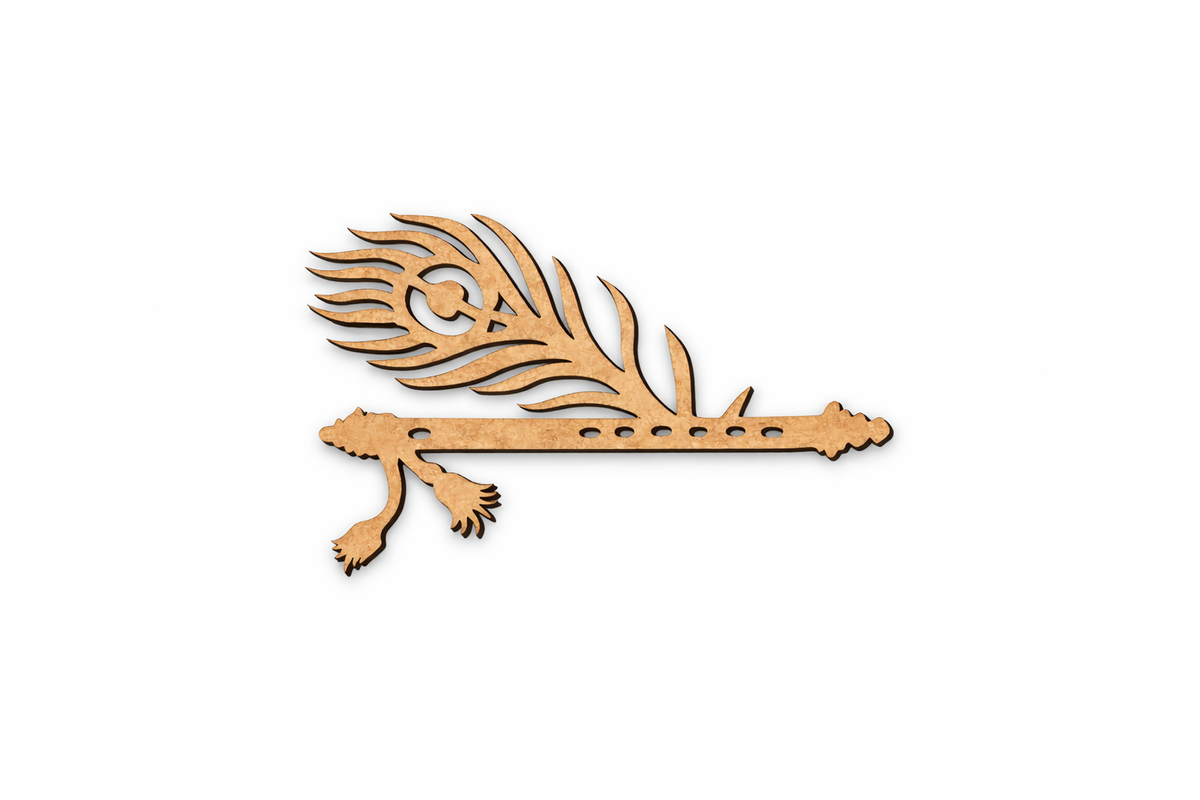  MDF DIY  feather decorative item on a white background