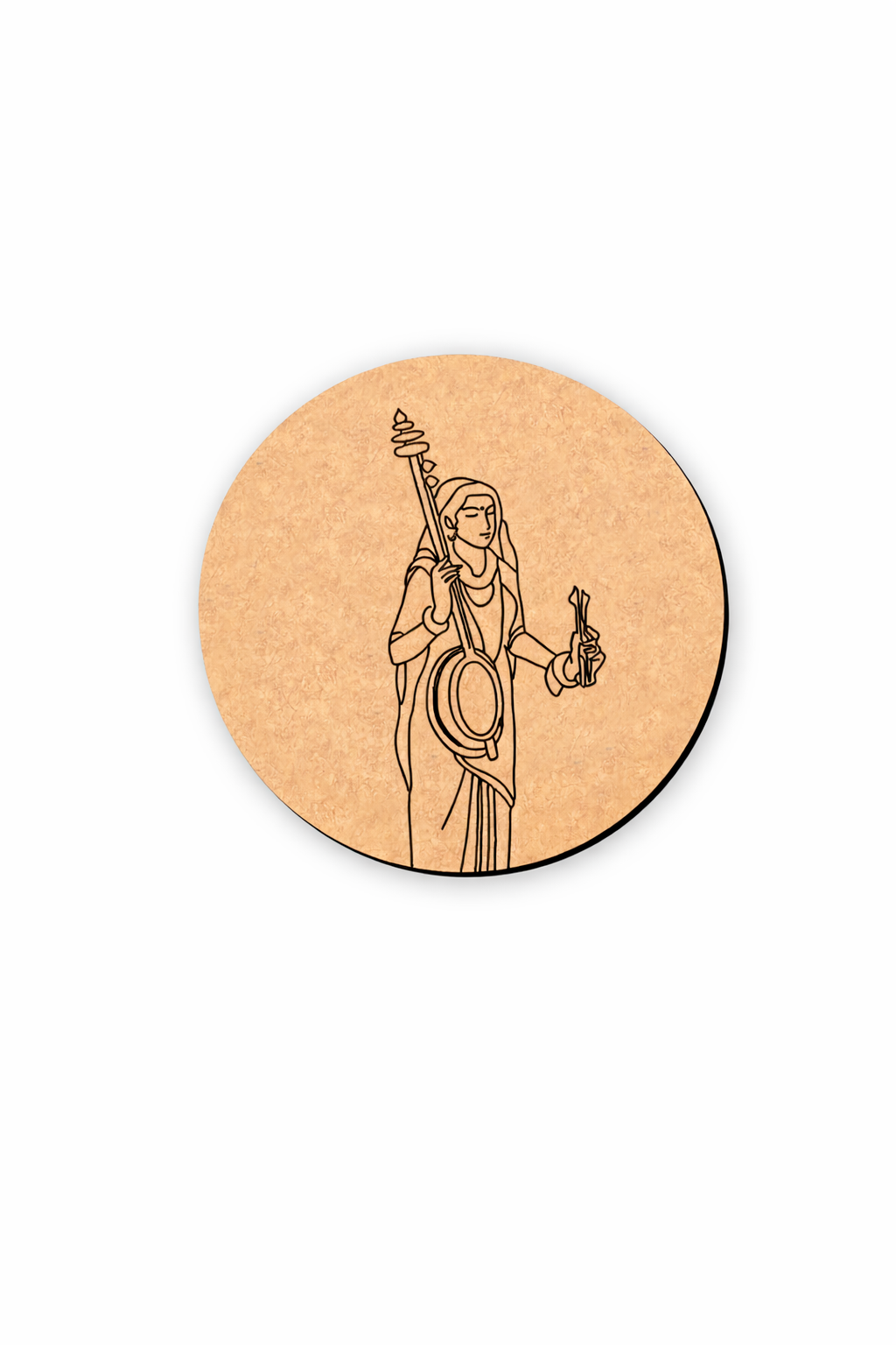  MDF DIY wall art with a laser-cut design of a woman holding a scale and sword on a white background