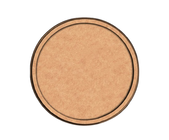 Bordered pre-marked MDF round base for DIY painting and craft projects