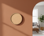 Bordered pre-marked MDF round base for DIY painting and craft projects, mounted on wall