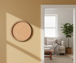 Bordered pre-marked MDF round base for DIY painting and craft projects, mounted on wall