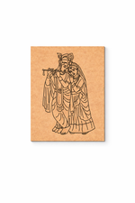 MDF DIY wall art of a couple playing music on a beige background