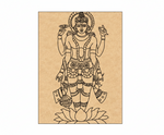 MDF DIY wall art of a deity on a white background