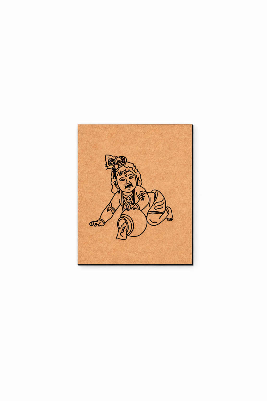 MDF DIY wall art  with a printed design of a child on a white background