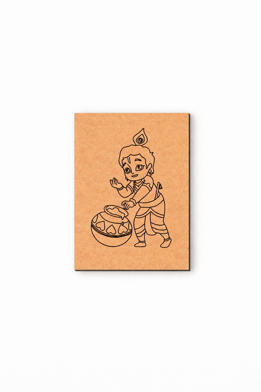 MDF DIY wall art  with a child illustration on a white  background