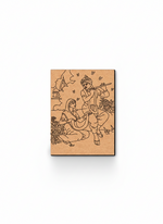 MDF DIY wall art with engraved illustration of a couple sitting together, surrounded by nature on a white background.