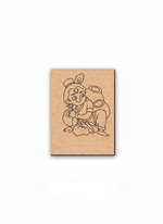 MDF DIY wall art  with a printed design of a cartoon character on a white background