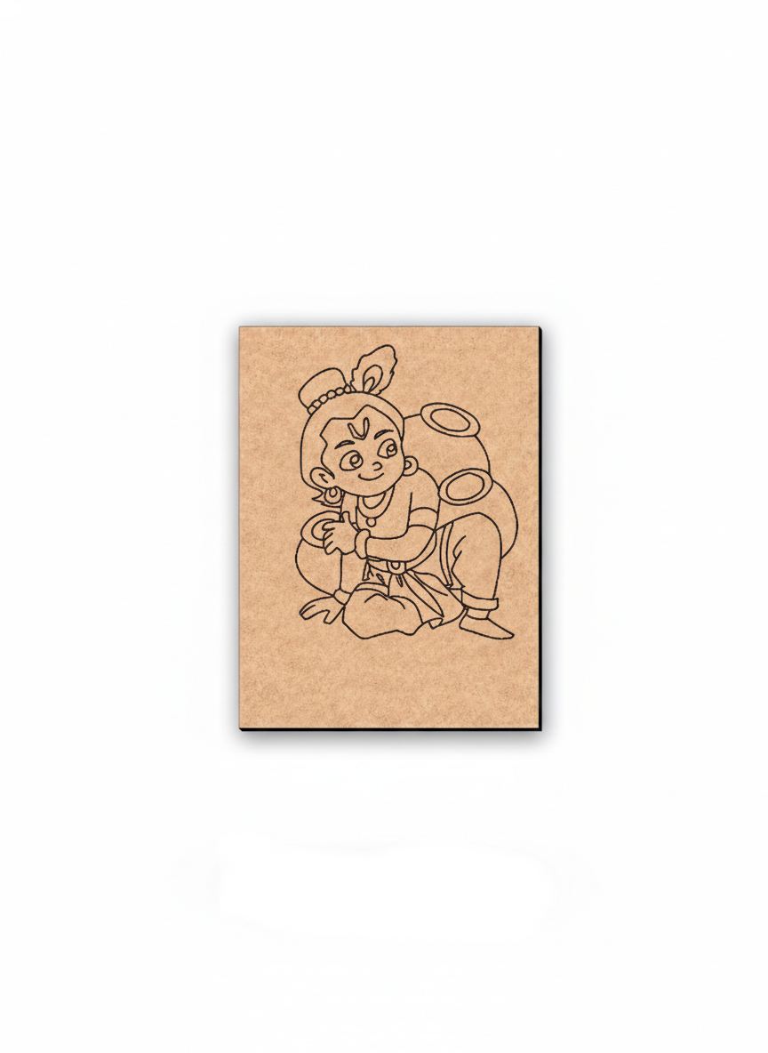 MDF DIY wall art  with a printed design of a cartoon character on a white background
