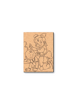 MDF DIY wall art  of two cartoon characters on a white background