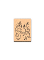 MDF DIY Wall art with illustrations of two characters on a white background