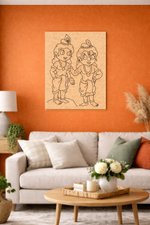 Living room with orange wall, sofa, coffee table, and decorative items.