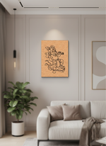 MDF DIY  Lifestyle image of a living room with a decorative wall art piece.