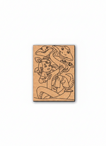 MDF DIY wall art  with a design of a krishna and a snake on a white background