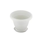 10-inch white plastic planter pot indoor outdoor minimalist

