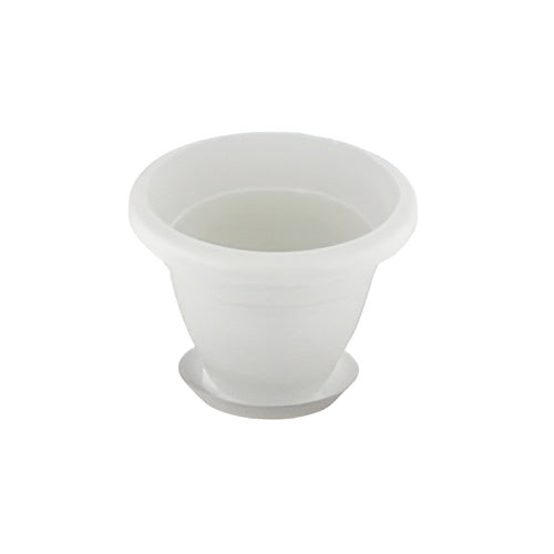 10-inch white plastic planter pot indoor outdoor minimalist
