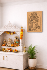Decorative MDF DIY wall art and offerings in a home setting, featuring a wall art piece.