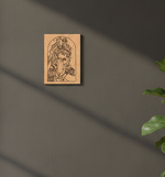 MDF DIY wall art with engraved design on a dark surface