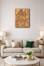 MDF DIY wall art in drawing room.
