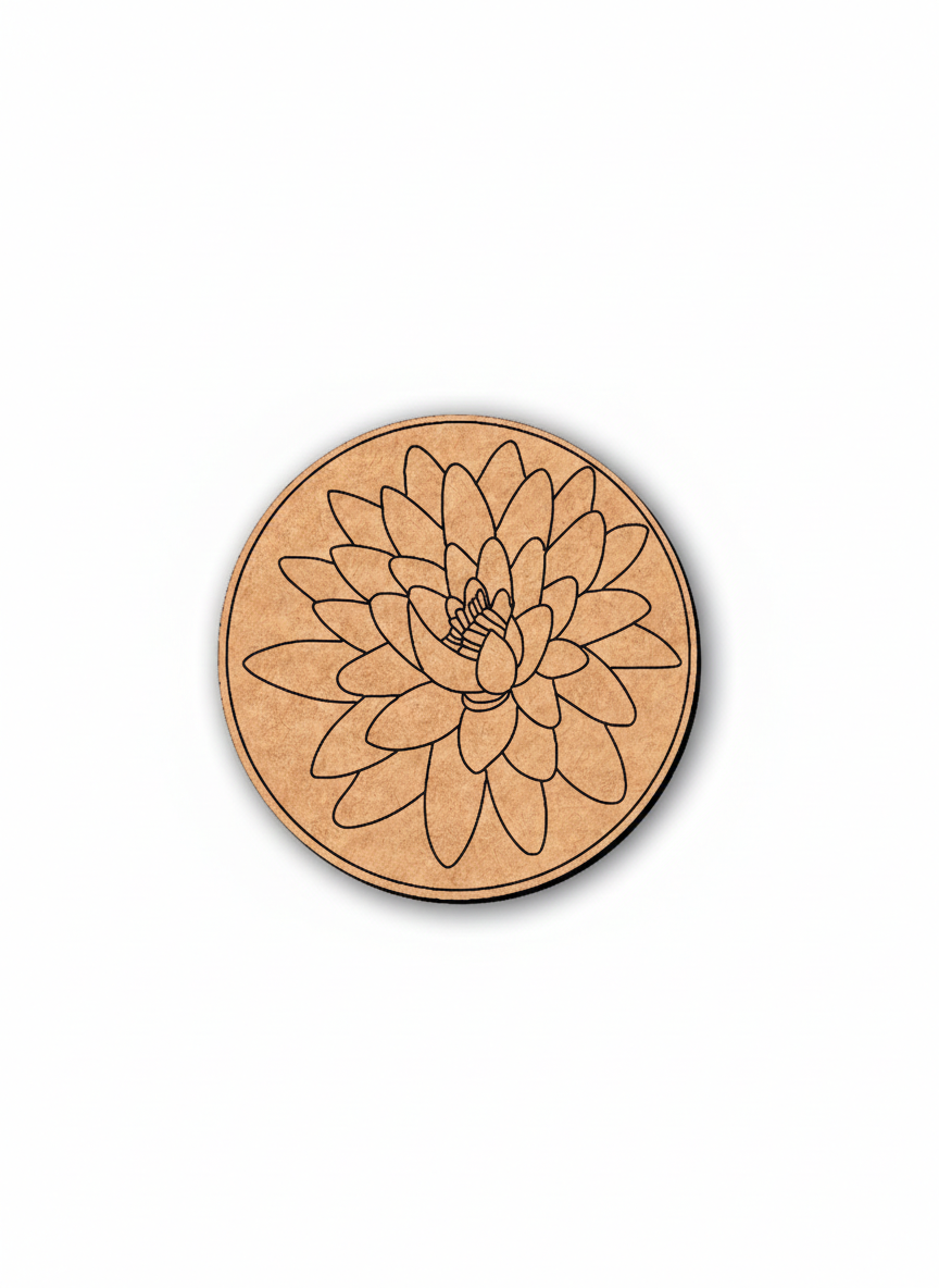 Decorative MDF DIY wall art with a floral design on white background.
