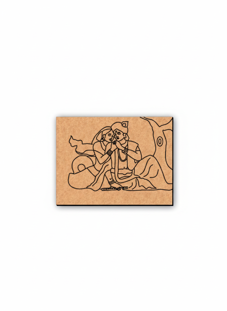  MDF DIY wall art with a laser-cut design of a couple on a white background