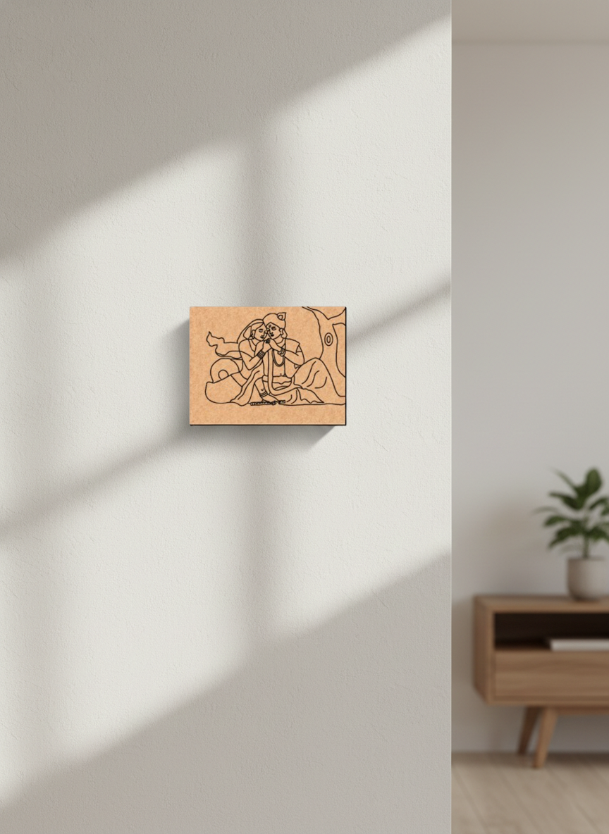  MDF DIY wall art on white wall.