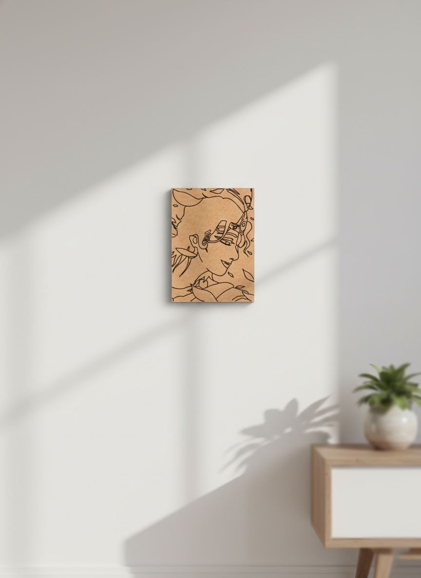  MDF DIY wall art with cream background.