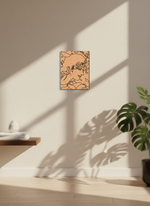  MDF DIY Abstract artwork on a wall with a plant casting shadows