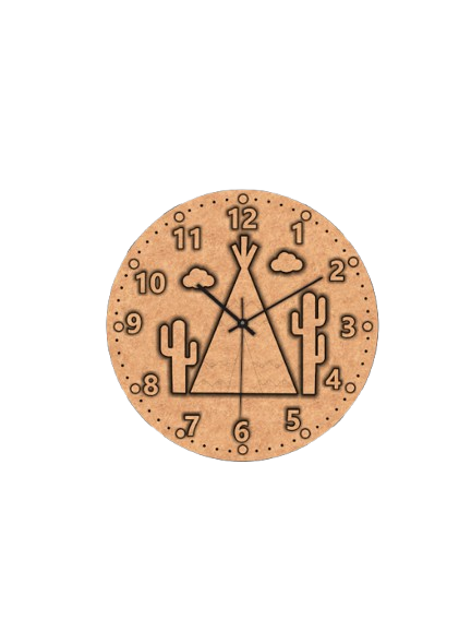 Raw MDF DIY tent and cactus wall clock base for painting