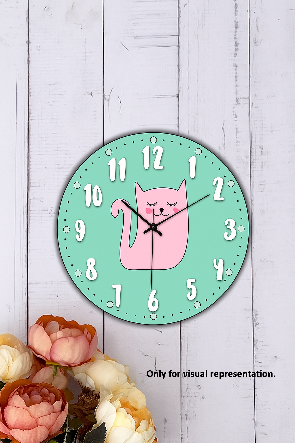DIY cute cat wall clock for kids craft kit