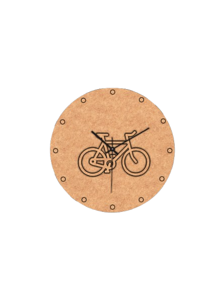 Raw MDF bike clock base for painting activity