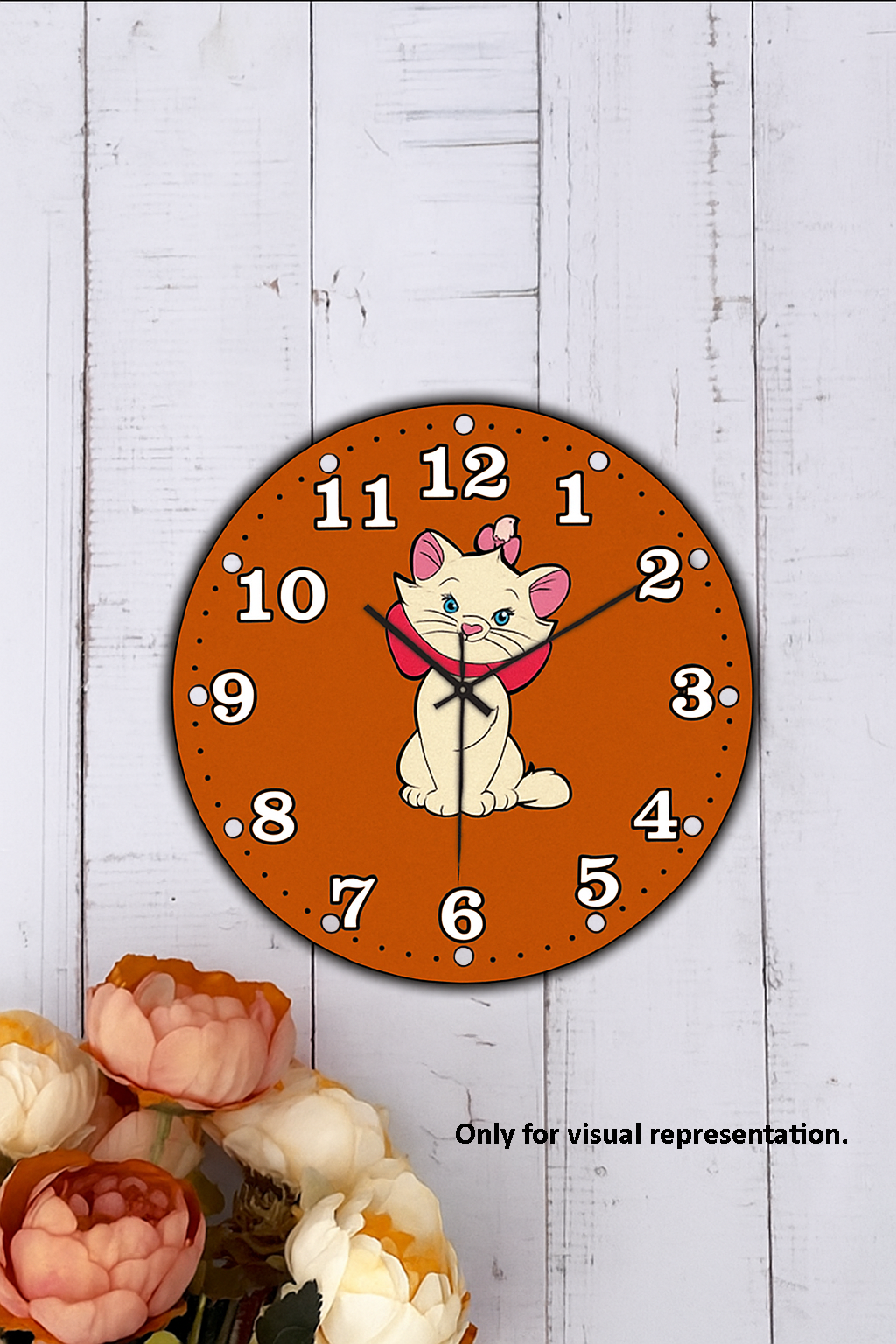 DIY cat wall clock MDF craft kit for kids