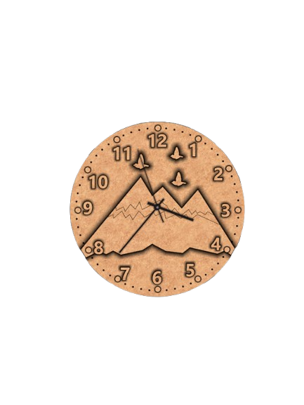 Raw MDF mountain wall clock base DIY project