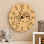 DIY MDF musical note clock base for painting.