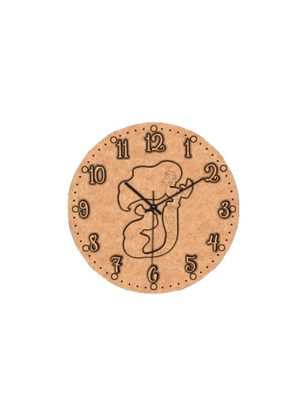 Raw MDF DIY mermaid wall clock craft activity for kids