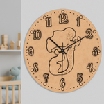 DIY MDF wall clock with mermaid design on a light gray background