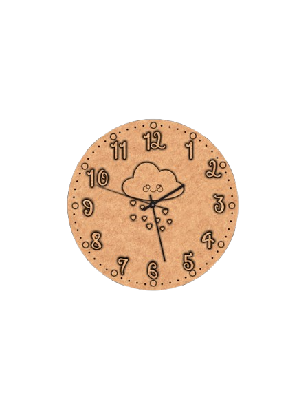 Raw MDF DIY cloud wall clock craft activity for children