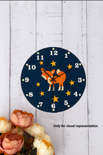 DIY fox wall clock with stars design MDF base