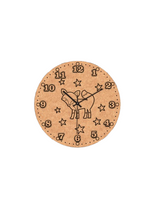 Raw MDF DIY fox wall clock craft activity for kids
