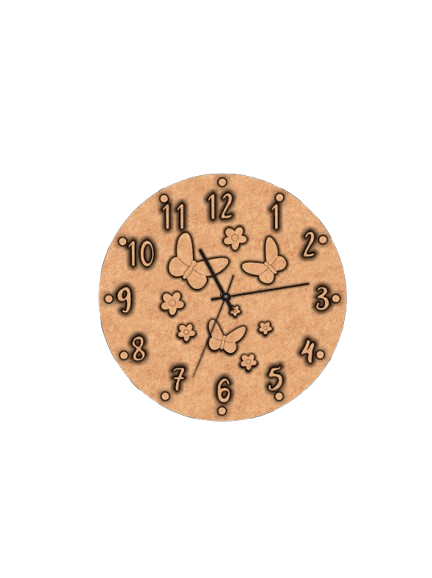 Raw MDF DIY butterfly wall clock for painting activity