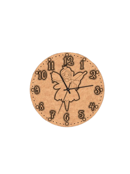 Raw MDF DIY fairy princess wall clock for painting activity