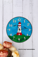 DIY MDF Lighthouse Wall Clock for kids painting and decorating