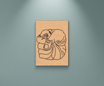 MDF DIY wall art with a line drawing of a man on a gray background