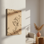 MDF DIY wall art with bird designs on a neutral background