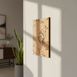 MDF DIY wall art with bird and birds designs on a neutral wall.