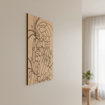 MDF DIY  wall art with abstract design on a neutral wall