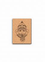  MDF DIY  wall art with a black line drawing of a face on a white background