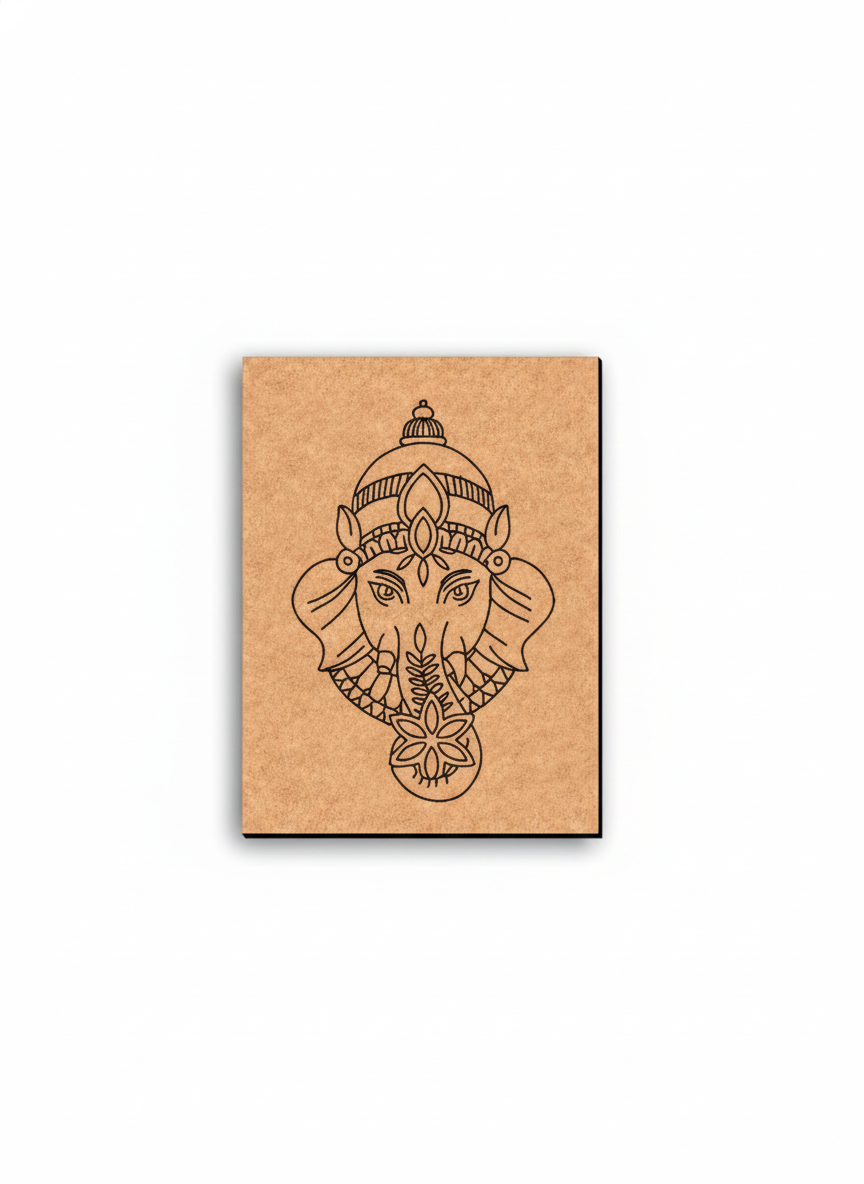  MDF DIY  wall art with a black line drawing of a face on a white background