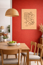 MDF DIY ganesh carring book wall art on red wall.