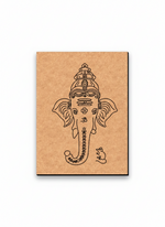 MDF DIY wall art with a black line drawing of an elephant head on a white background